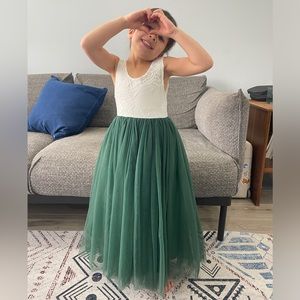 Flower Girl Dress - moss green
